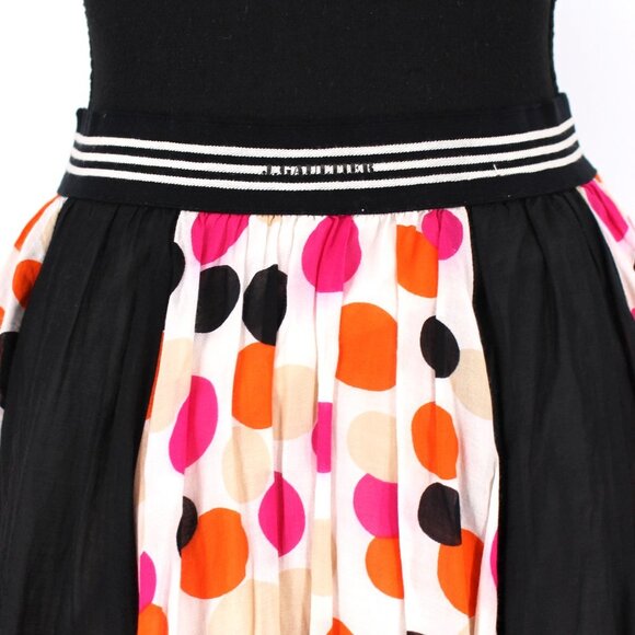 Jean Paul Junior Gaultier Black Multicolor Polka Dot Asymmetrical Skirt Small S - Picture 6 of 8